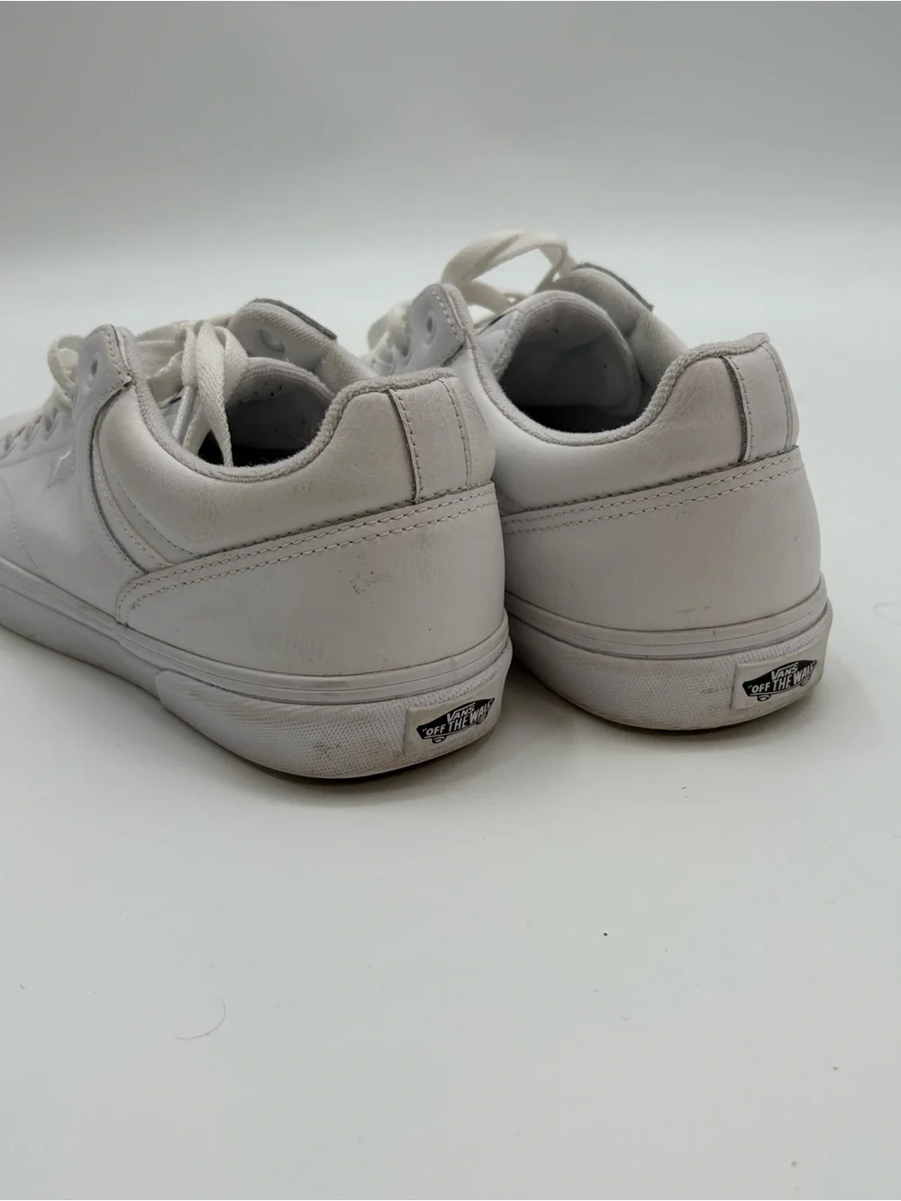 Vans White Low-Top Leather Sneakers
